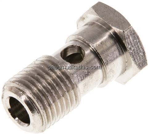 Hohlschraube, 1-fach G 1/4"-25,0mm, Messing vernickelt