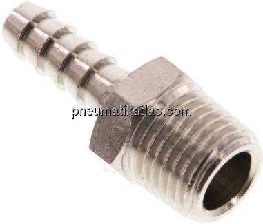 Gewindetülle R 1/4"-6 (1/4")mm, Messing vernickelt