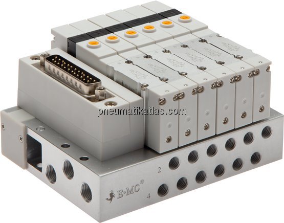 Ventilterminal 6x5/2-Wege, IO-Link, M 7 an Grundplatte (seitlich)