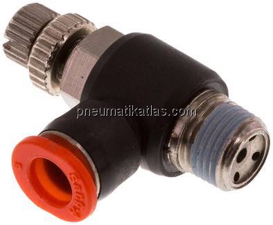 Mini-Winkel-Drosselrückschlagventile R 1/8"-6mm