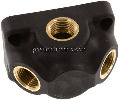 Wanddose (Luftweiche) G 1/2"-2 x G 1/2", Durchgangsverteilerdose
