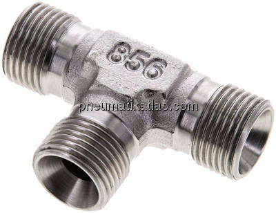 T-Stück, 60°Konus G 3/8"-G 3/8"-G 3/8" (AG), V4A