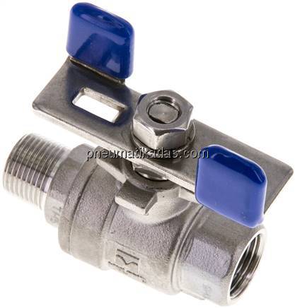 Edelstahl-Kugelhahn, Eco-Line leicht, R 3/8" / Rp 3/8", 0 bis 63bar