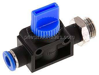 3/2-Wege-Absperrventil G 1/4"-6mm, Gewindeseite entlüftend