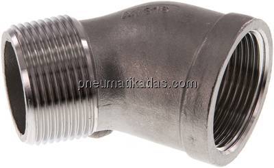 45°-Einschraubwinkel Rp 1-1/4"(IG)-R 1-1/4"(AG), 1.4408
