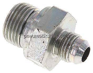 Doppelnippel G 1/2"-UNF 9/16"-18(JIC), Stahl verzinkt