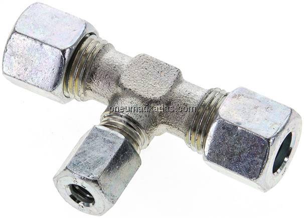 T-Schneidringverschraubung 10 L (M16x1,5)-6 L (M12x1,5)-10 L (M16x1,5), Stahl ve