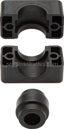 Klemmbackenpaar (Elastomereinsatz) 10mm, Baugröße 4, leichte Baureihe Polypropyl