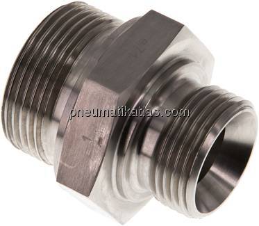 Hydraulik-Doppelnippel G 1-1/4"-G 1", 1.4571