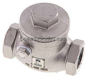 Edelstahl-Rückschlagklappe G 1/2", PN 16