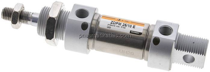 ISO 6432-Zylinder, doppeltwirkend, Kolben 25mm,Hub 10mm