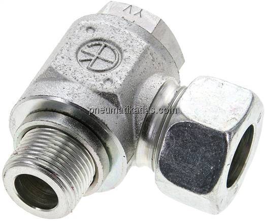 Winkel-Schwenkverschraubung M 22x1,5-18 L (M26x1,5), Stahl verzinkt