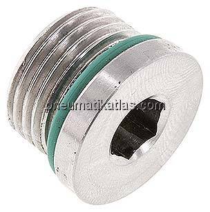 HD-Verschlussstopfen Innenskt. UNF 3/4"-16, V4A