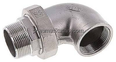 Winkel-Verschraubung flach dichtend Rp/R 1-1/4"(IG/AG)