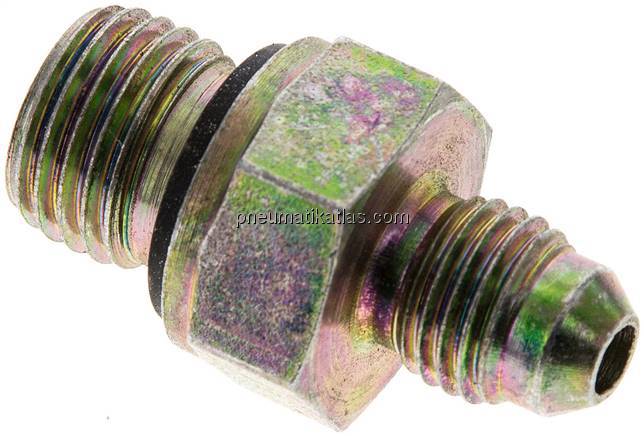 Doppelnippel M 14 x 1,5-UNF 7/16"-20(JIC), Stahl verzinkt