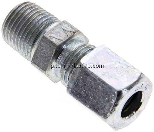 Gerade Schneidringverschr. NPT 1/8"-6 LL (M10x1), Stahl verzinkt