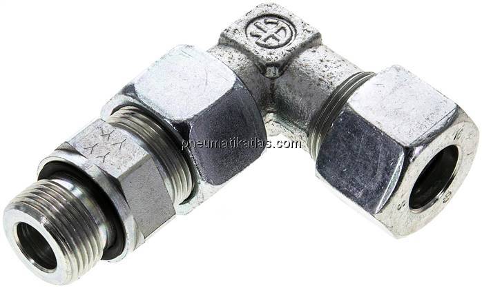 Einstellb. Winkel-Schneidringverschr. M 22x1,5-16 S (M24x1,5), Stahl verzinkt
