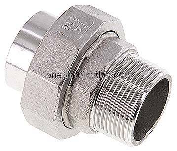 Anschweißverschraubung flach dicht. R 1-1/4"(AG)-42,4mm