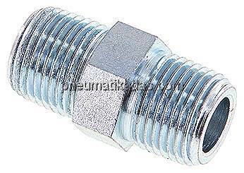 Doppelnippel NPT 3/8"-NPT 3/8", Stahl verzinkt