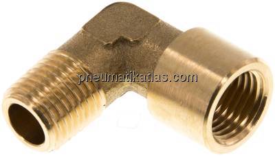 90°-Einschraubwinkel G 1/4"(IG)-R 1/4"(AG), Messing