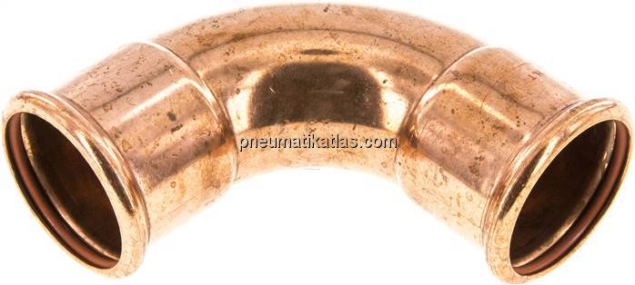 Pressfitting, 90° Bogen, 54mm innen, Kupfer / Kupferlegierung