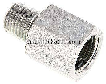 Reduziernippel NPT 1/4"(AG)-NPT 3/8"(IG), Stahl verzinkt
