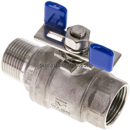 Edelstahl-Kugelhahn, Eco-Line leicht, R 1" / Rp 1", 0 bis 63bar