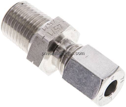 Gerade Schneidringverschr. NPT 1/4"-6 L (M12x1,5), 1.4571