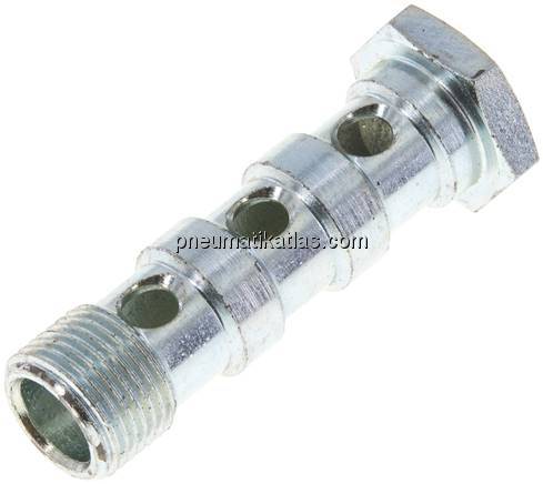 Hohlschraube, 3-fach G 3/8"-57mm, Stahl verzinkt