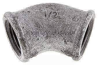 45°-Winkel Rp 1/2" (IG), Temperguss verzinkt