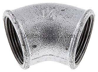 45°-Winkel Rp 1-1/4" (IG), Temperguss verzinkt
