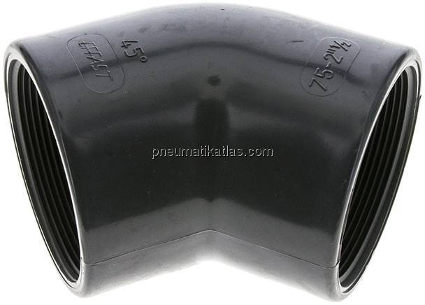 45°-Winkel Rp 2-1/2" (IG), PVC-U