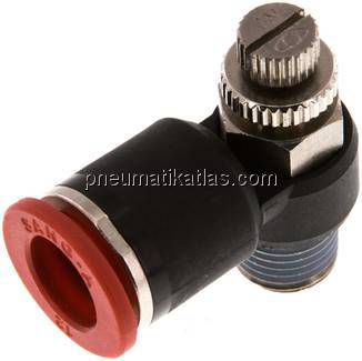 Winkel-Drosselrückschlagventil R 1/4"-12mm,zuluftregelnd
