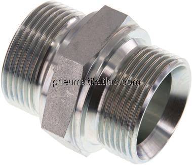 Hydraulik-Doppelnippel G 1-1/4"-G 1-1/4", Stahl verzinkt