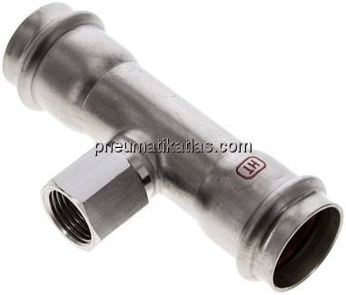 Pressfitting, T-Stück, 28mm, Rp 1/2" IG, 1.4404
