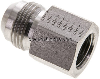 Reduziernippel UN 1-1/16"-12(JIC-AG)-G 1/2"(IG), 1.4571