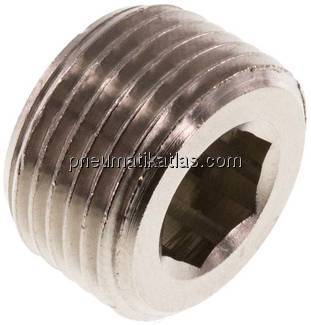 Verschlussstopfen Innenskt. R 3/8", Messing vernickelt