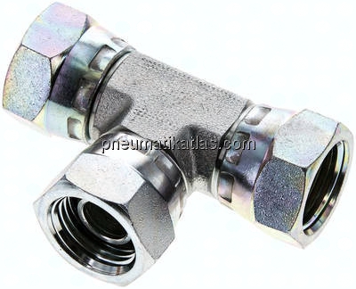 T-Verschraubung,60°Konus G 1/2" (IG), Stahl verzinkt