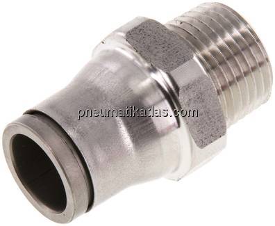 Gerader Steckanschluss NPT 3/8"-12mm, IQS-Edelstahl