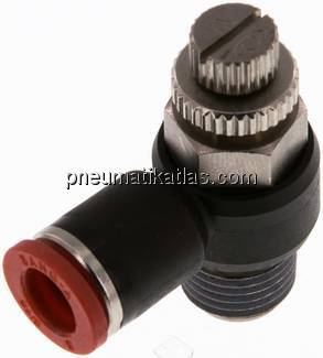 Winkel-Drosselrückschlagventil R 1/4"-8mm,zuluftregelnd