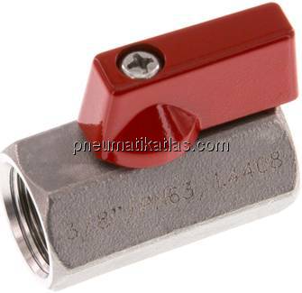 Edelstahl-Minikugelhahn G 3/8" Innengewinde, PN 63
