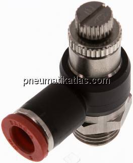 Winkel-Drosselrückschlagventil G 1/4"-8mm,zuluftregelnd