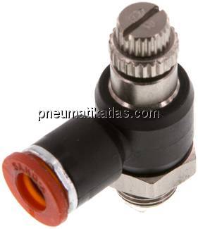 Winkel-Drosselrückschlagventil G 1/8"-6mm,zuluftregelnd