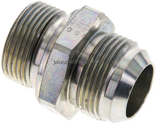 Doppelnippel M 33 x 2-UN 1-5/16"-12(JIC), Stahl verzinkt