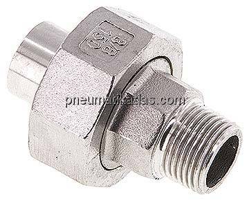 Anschweißverschraubung flach dicht. R 3/8"(AG)-17,2mm