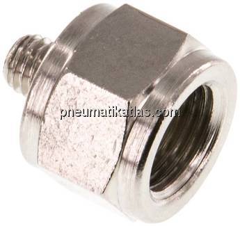 Reduziernippel M 5(AG)-G 1/8"(IG), Messing vernickelt