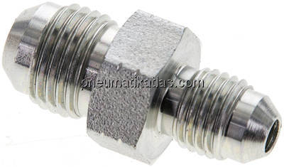 Doppelnippel UNF 9/16"-18(JIC)-UNF 7/16"-20(JIC), Stahl verzinkt