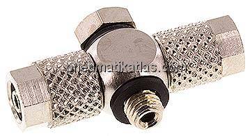 T-Verschraubung M 5-5x3mm, Messing vernickelt, Hohlschraube