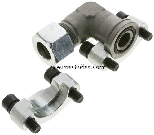 Winkel-Flanschverschraubung 3/4"-SAE (6000 PSI), 20 S (M30x2)