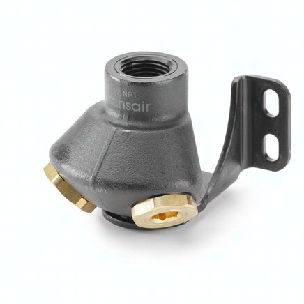 6690 21 21 Transair 2 Port 45° Threaded Wall Bracket, BSP Parallel G1/2